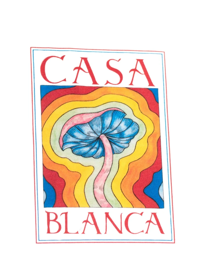 Casablanca Mushroom Print T-shirt White - Image 3