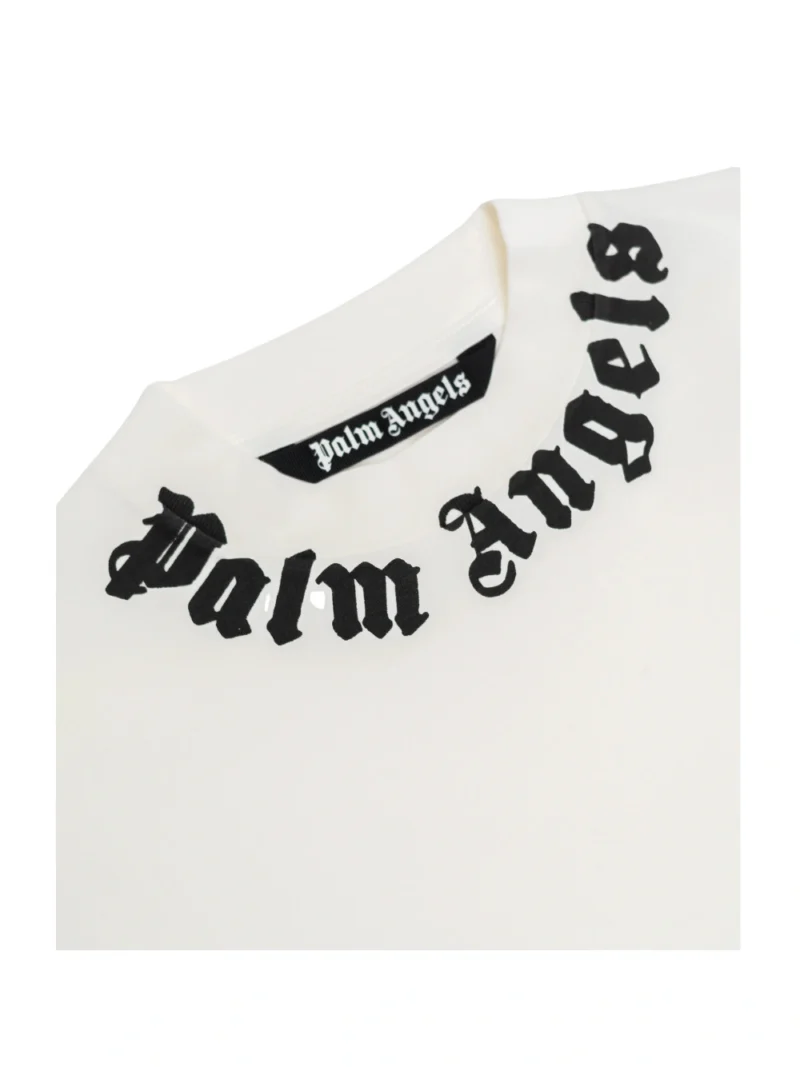 Palm Angels Men's Neck Logo T-Shirt White - Image 2