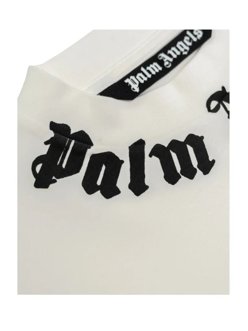 Palm Angels Men's Neck Logo T-Shirt White - Image 3