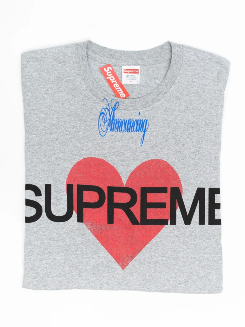 Supreme Announcing Tee Heather Gray