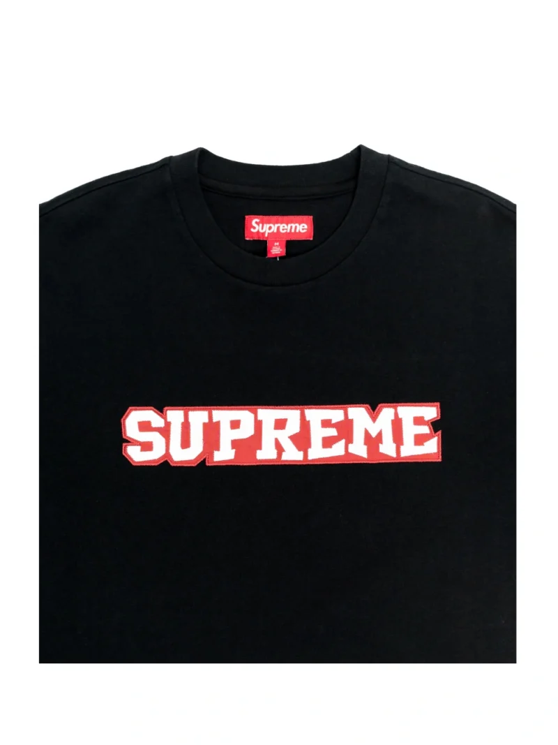 Supreme Satin Appliqué S/S Top Black - Image 2