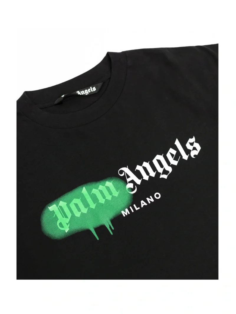 Palm Angels Milano Sprayed Logo T-shirt Black - Image 2