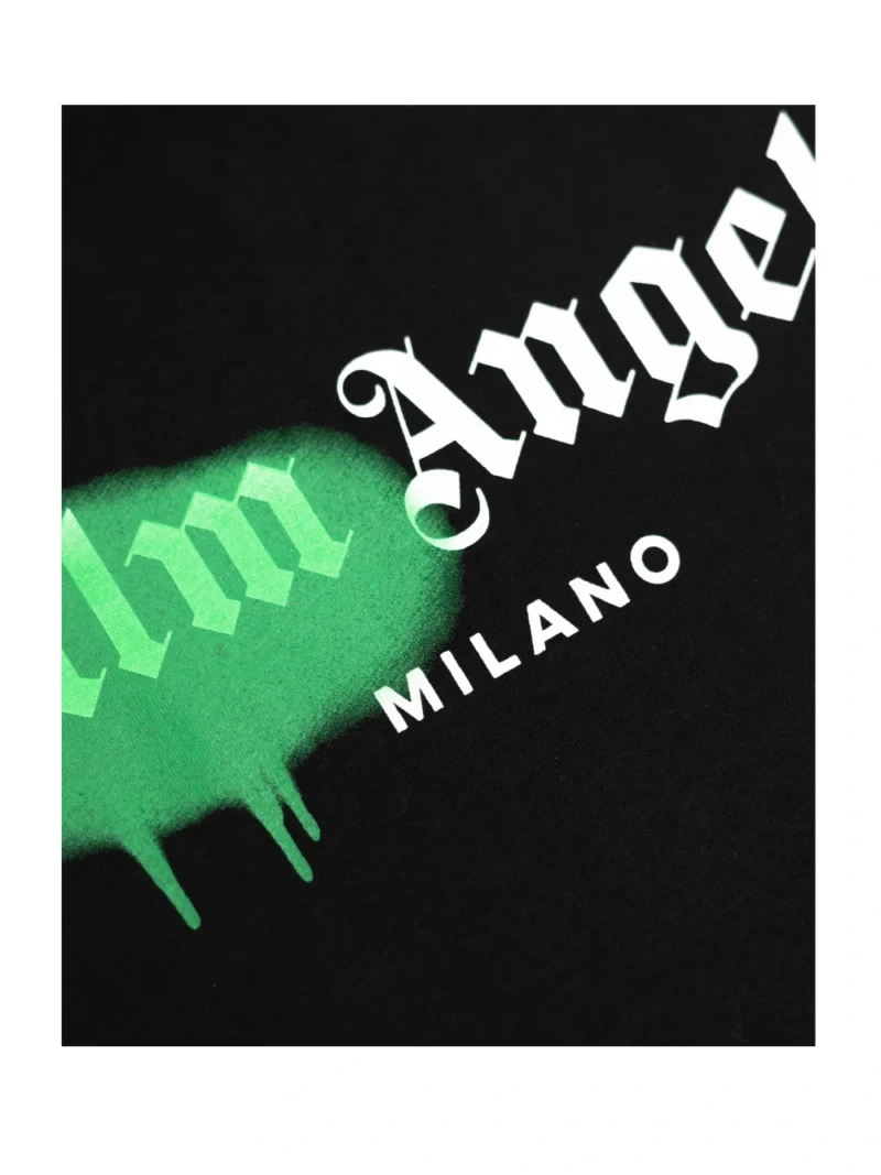 Palm Angels Milano Sprayed Logo T-shirt Black - Image 4