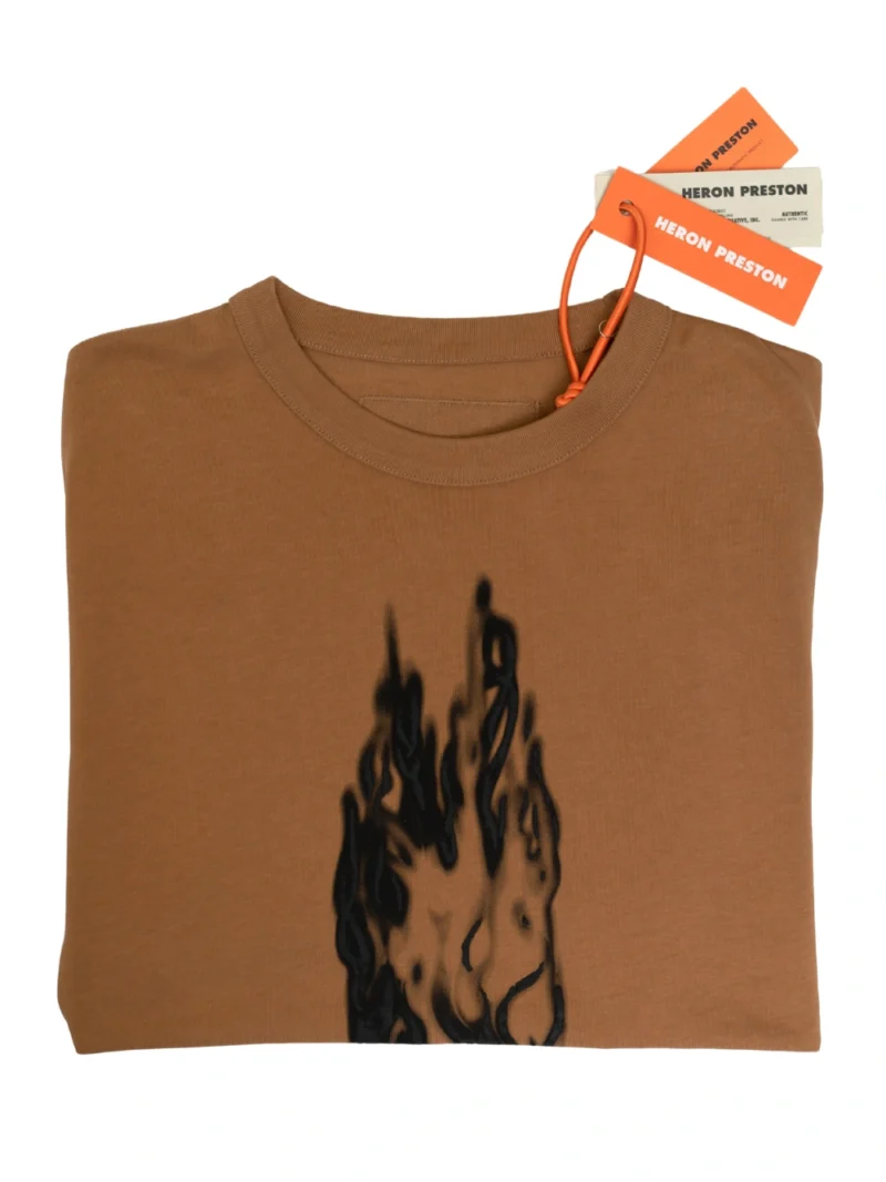 Heron Preston flaming skull T-shirt