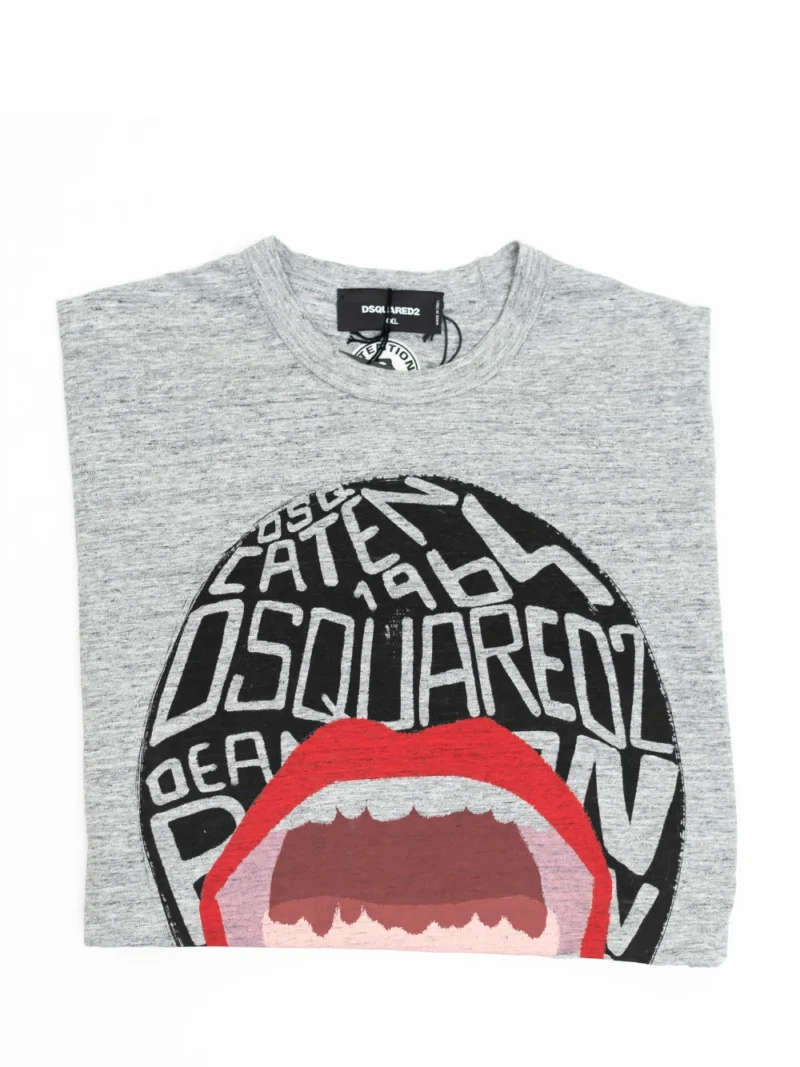 DSQUARED2 Graffiti Face T-Shirt Grey