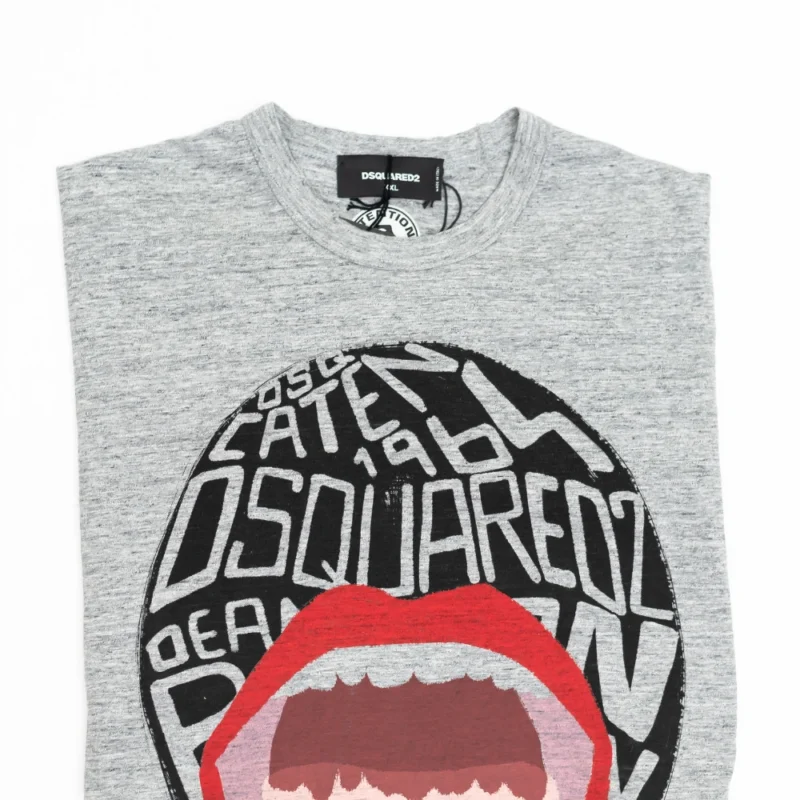 DSQUARED2 Graffiti Face T-Shirt Grey
