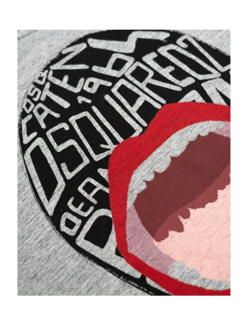 DSQUARED2 Graffiti Face T-Shirt Grey - Image 4