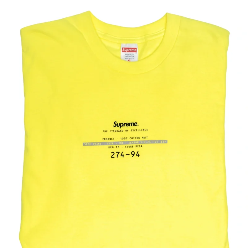 Supreme Standard Tee Fluorescent Yellow