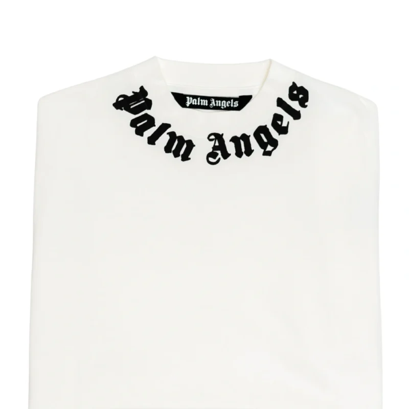 Palm Angels Men's Neck Logo T-Shirt White