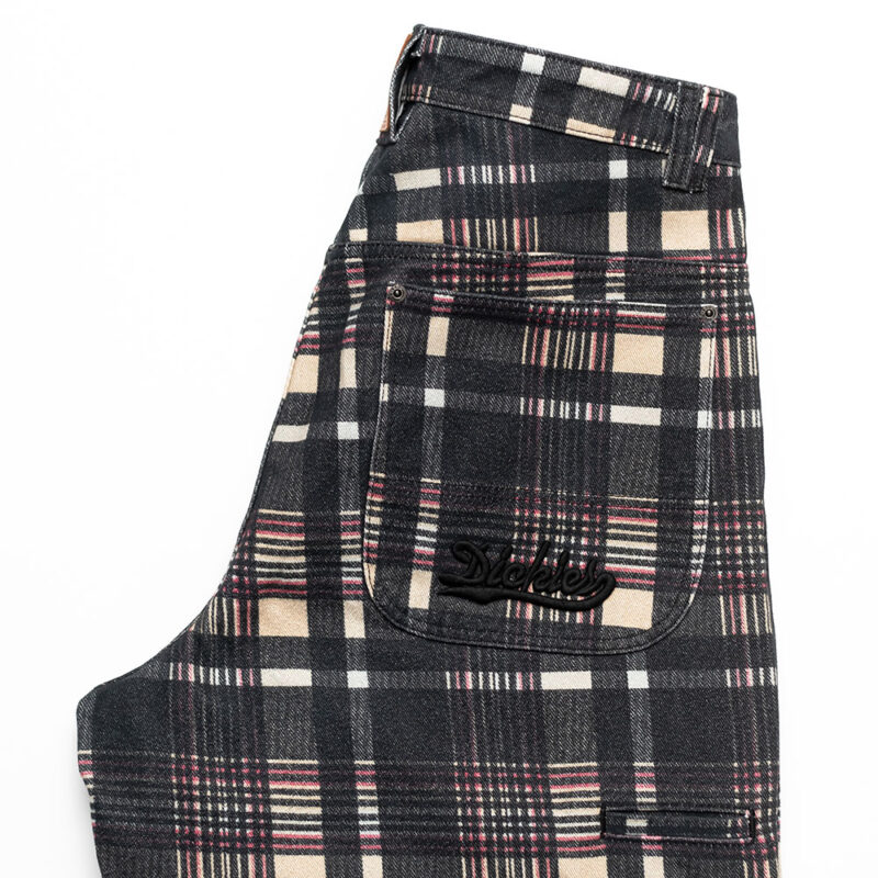 Dickies Double Knee Baggy Jean Black Plaid