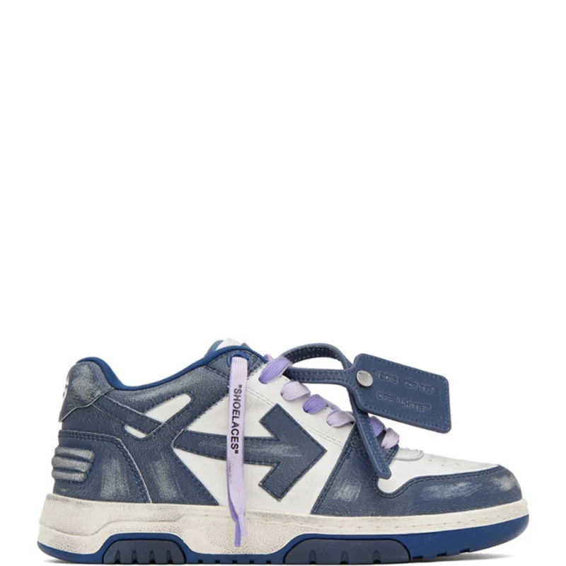 Out Of Office Navy Blue Vintage Leather Sneakers