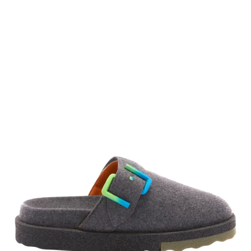Off-White Flannel Spongesole Melange Grey/ Army Green