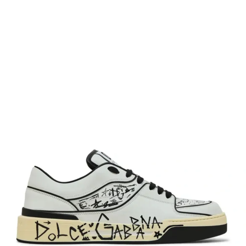Dolce & Gabbana New Roma Low 'Allover Graffiti - White'