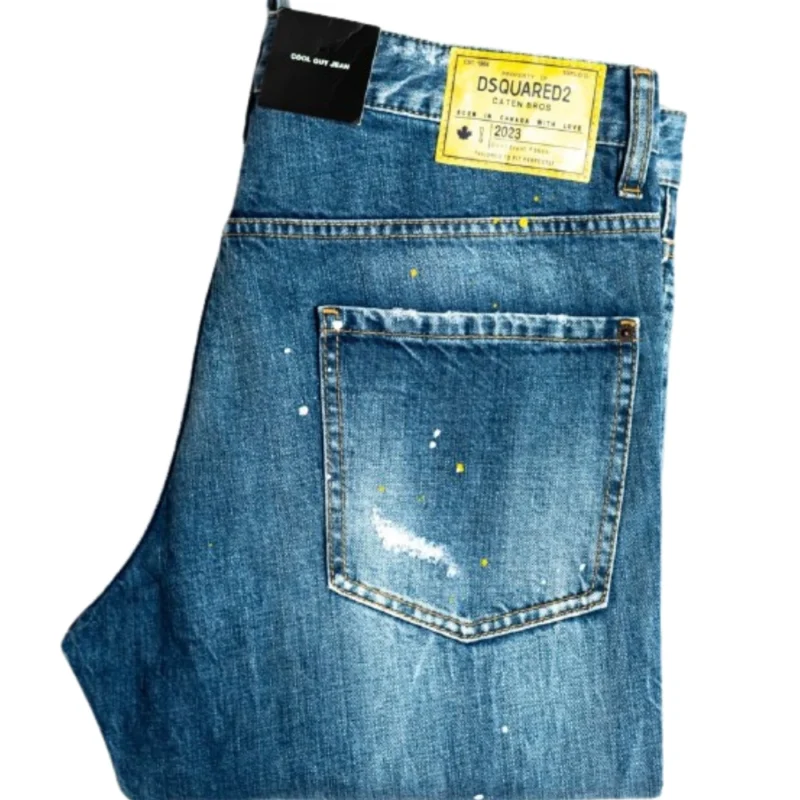 Patch design damaged denim