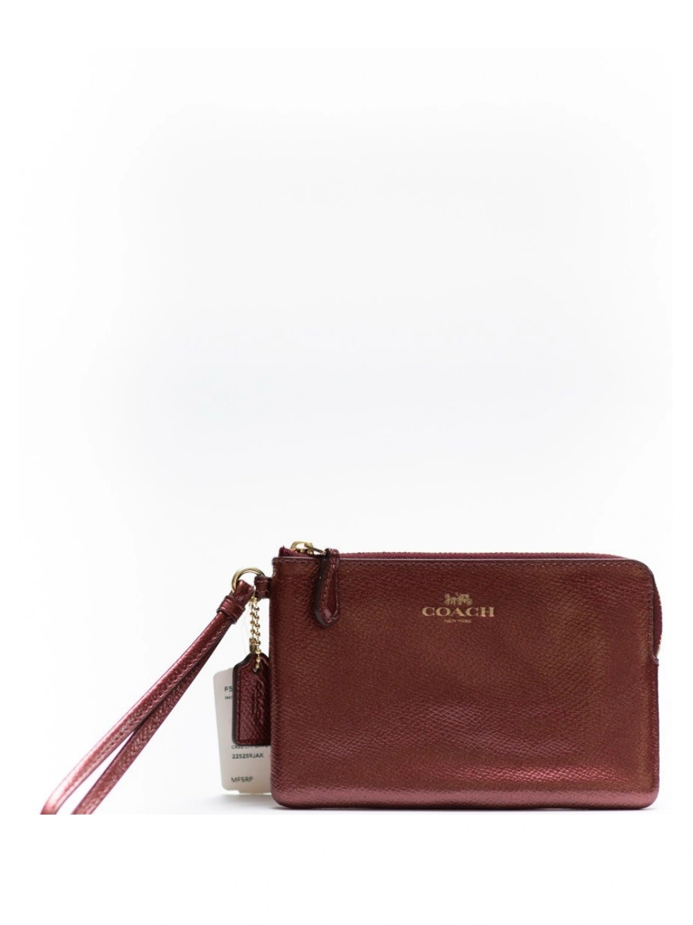 Corner Zip metallic cherry red