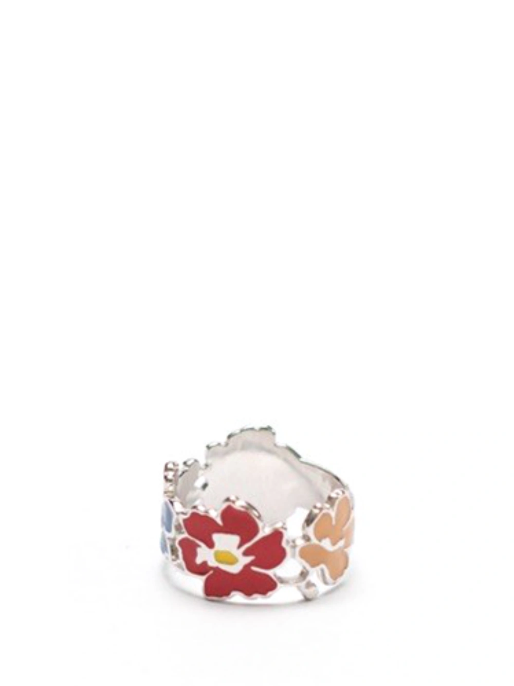 Boke Flower Enamel Ring Blue/Red Silver.925 - Image 4