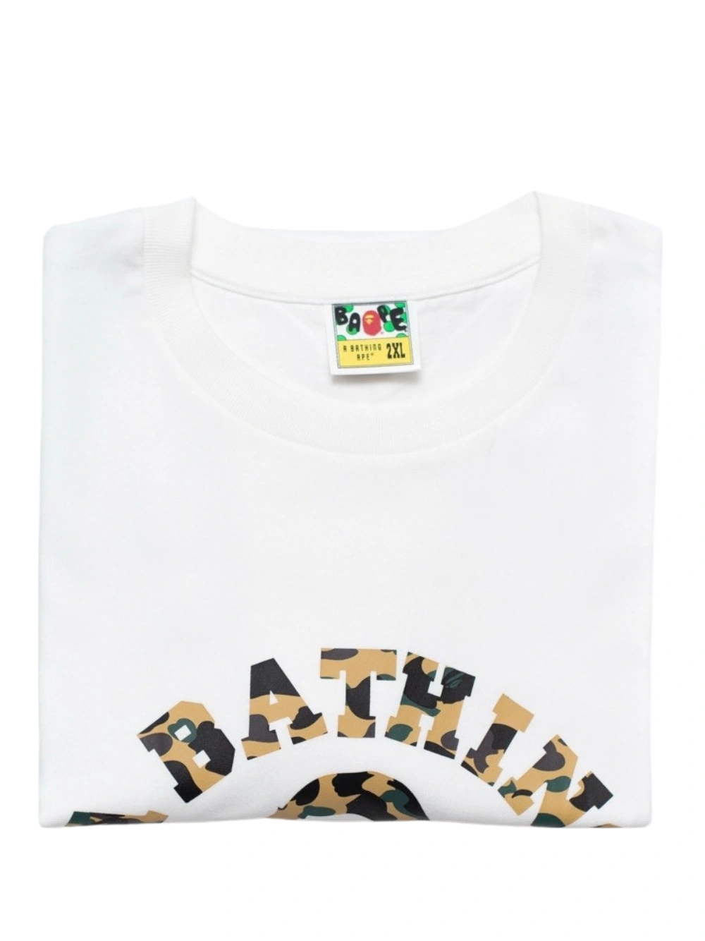 A Bathing Ape 1St Camo College Tee White X Yellow