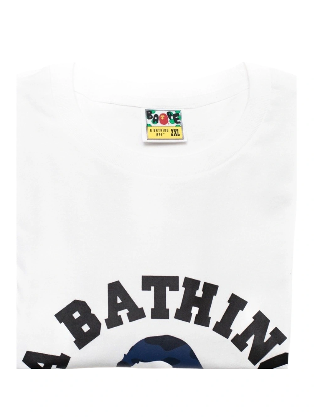 A Bathing Ape Colour Camo College T-Shirt White & Navy